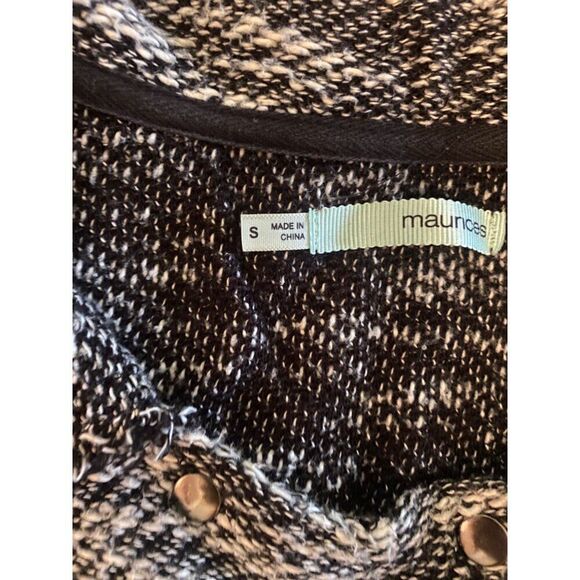 Maurices women’s Tweed black white Zip-Up asymmetrical Jacket blazer Size Small - Picture 4 of 10